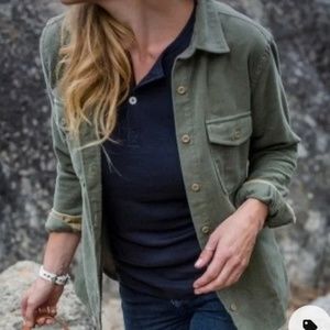 British Moleskin shirt Guideboat Company women's olive green / dark lovat XS